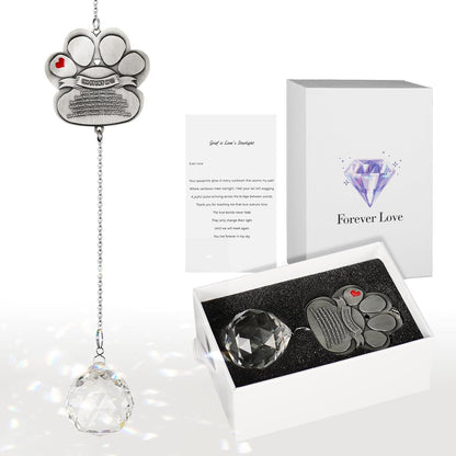 Pet Memorial Gifts for Loss of Dog Cat, Dog Memorial Crystal Suncatcher, Pet Passing Away Sympathy