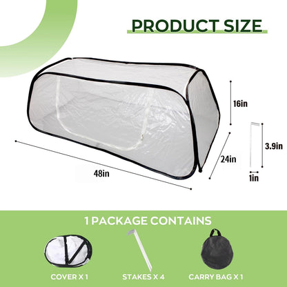 Raised Garden Bed Cover with Frame-4x2x1.3ft Garden Greenhouse Cover with Zipper Door,Garden Rows