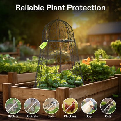 VIVOSUN Garden Cloches for Plants, Rustproof Chicken Wire Cloches with Flip-Top Design & Integrated