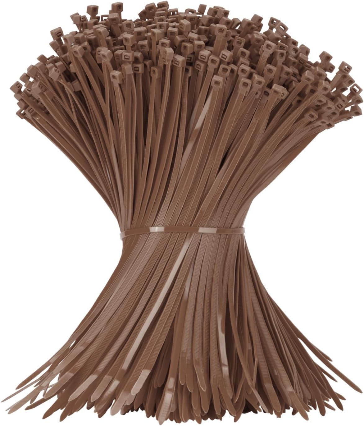 12 Inch Zip Ties Brown 1000 PCS, 50 Lbs- Heavy Duty Tensile Strength, Nylon PA66 UV Resistant Cable
