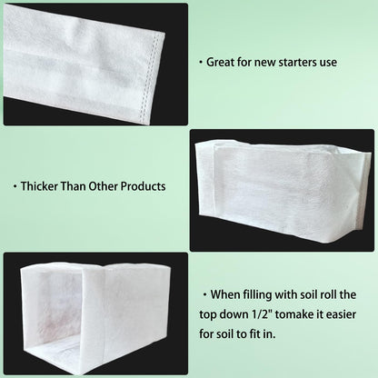 Belit 100 Pcs 10.2" H Deep Nursery Grow Bags, Non-Woven Plants Pots Container for Starting Rooted