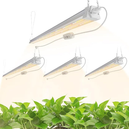 FREELICHT 4 Pack 4FT LED Grow Light with Timer, 40W (250W Equivalent), Full Spectrum Grow Lights