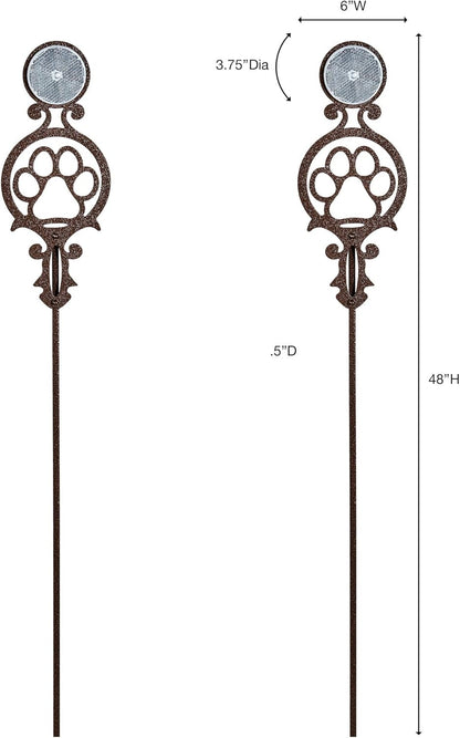 Touch of Class Pathways Reflective Driveway Marker Stake Set of Two for Outdoor Use | Paw Print