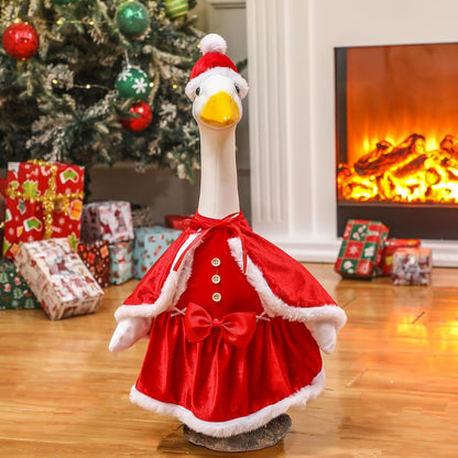 Christmas Mrs. Claus Goose Outfit Dresses Clothes for 23" High Cement or Plastic Goose Lawn