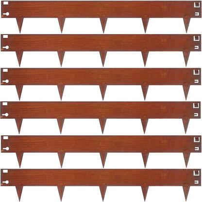42 Inch Cor-Ten Steel Landscape Edging, 7.9 Inch Hammer in Metal Landscape Edging, Garden Edging