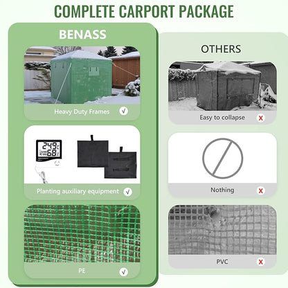 8X6 FT Pop Up Greenhouse,Greenhouse for Outdoors, Portable Walk-in Greenhouses with Roll-Up Zipper