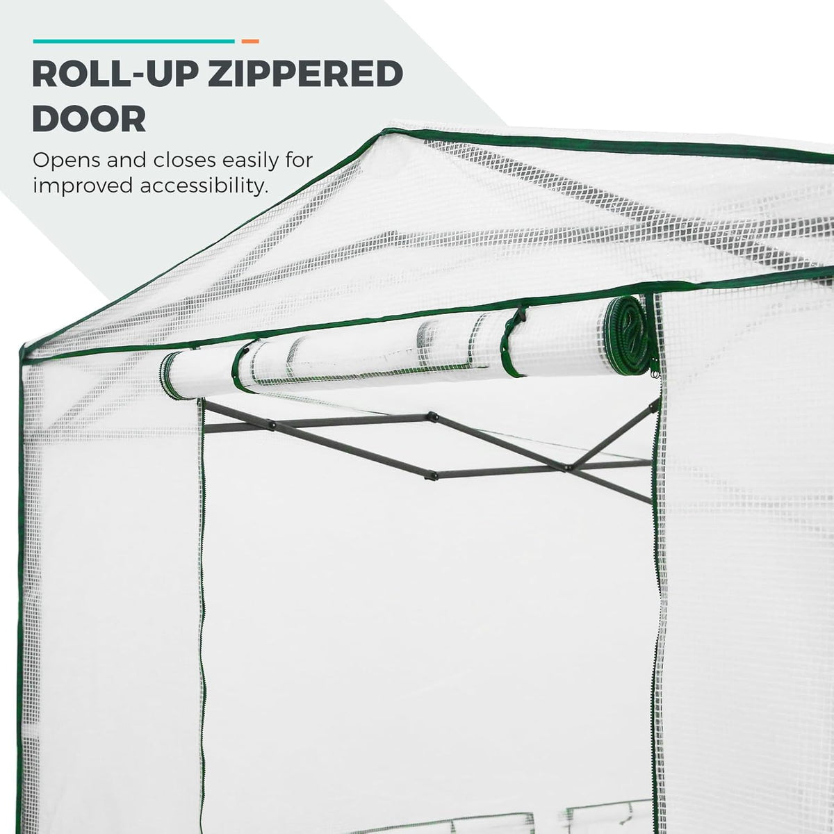 EAGLE PEAK Replacement Cover for 12x8 Portable Walk-in Pop up Greenhouse, Front and Rear Roll-Up