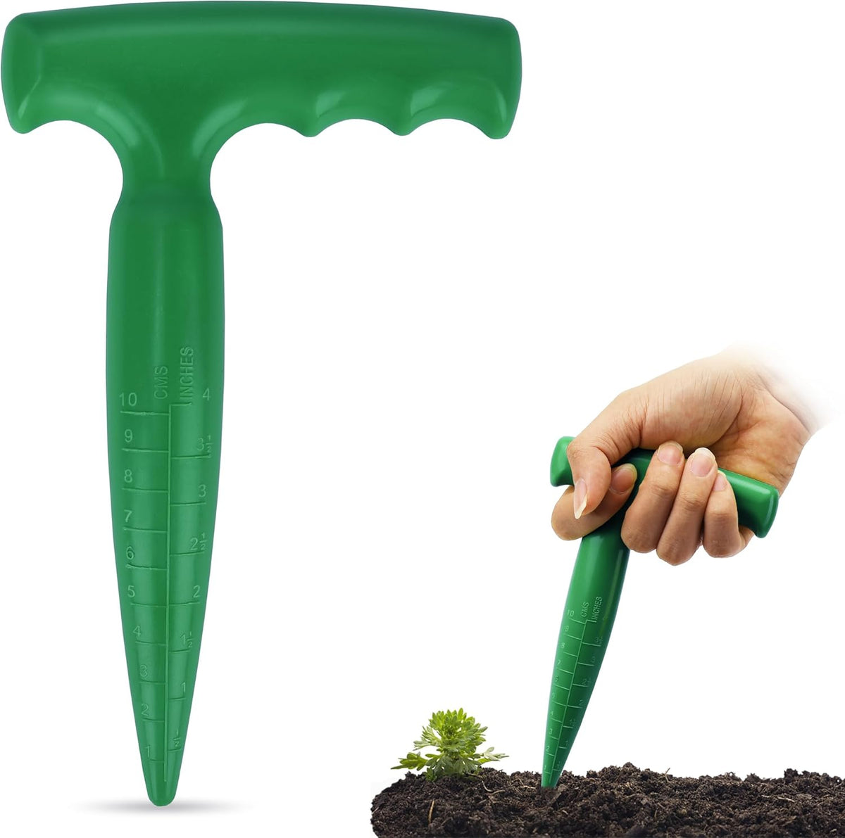 Seed Planter Tool, 6.9" Dibber Garden Tool, Plastic Seed Dibbler for Planting, Bulb Digger Garden