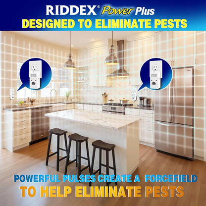 RIDDEX Power Plus Insect Repellent | Plug in, Mouse Deterrent - Pest Control for Defense Against