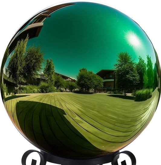12 Inch Stainless Steel Gazing Globe,v2croft Hollow Ball Mirrored Surface Polished Shiny