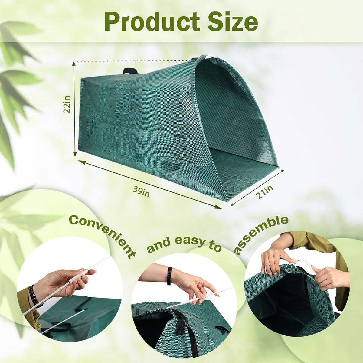 Leaf collector leaf scoop,Foldable yard waste bag,Extra large lawn bags leaf bags,Heavy leaf pick