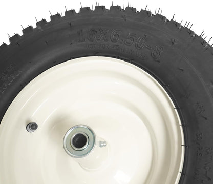 SCENIC ROAD Wheelbarrow Replacement Tire, 16" Wheel with Bearing and Grease Fitting, 4-Ply Turf Tire