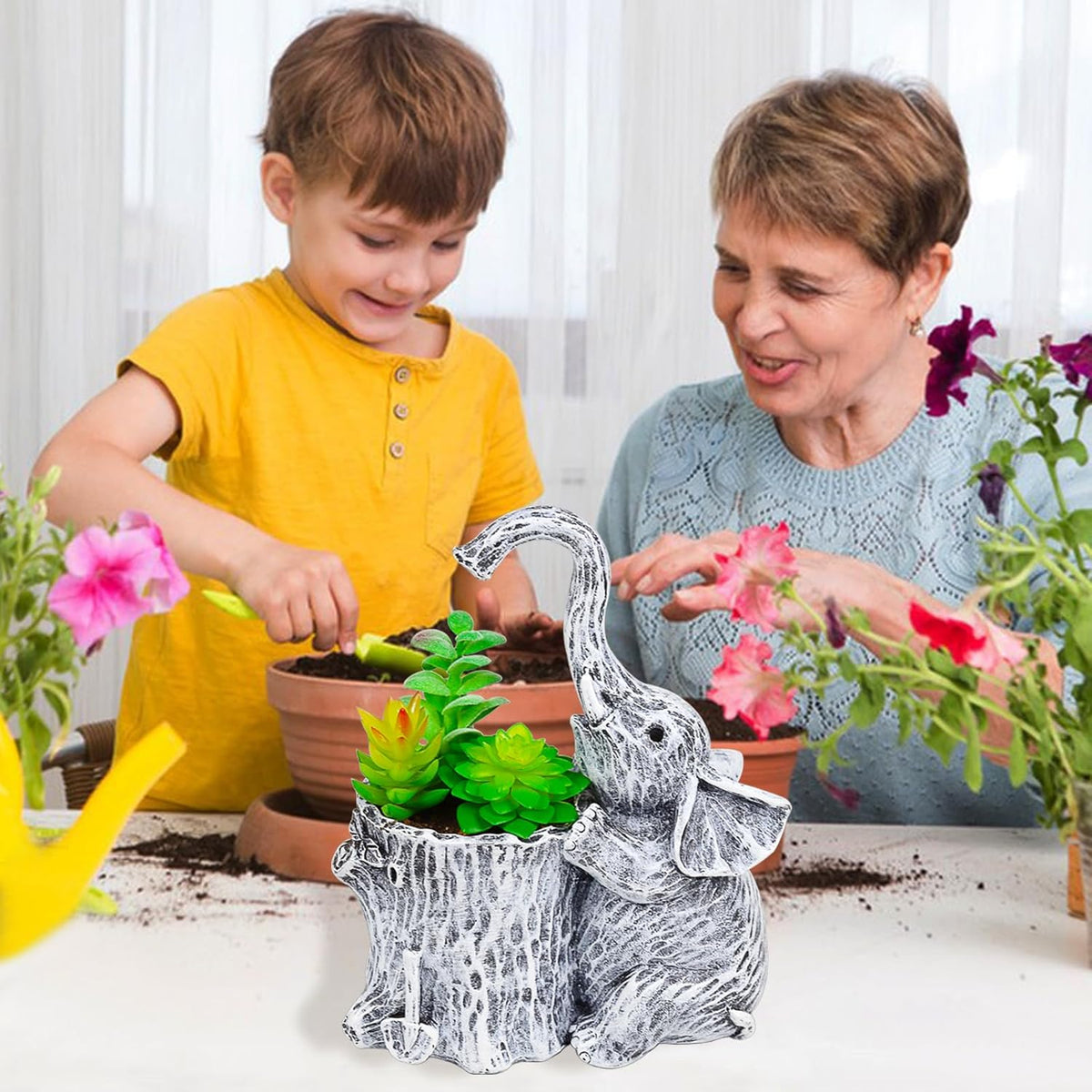 Elephant Gifts for Women Succulent Pots Indoor Planters for Plant Lovers Cute Outdoor Plant Pots