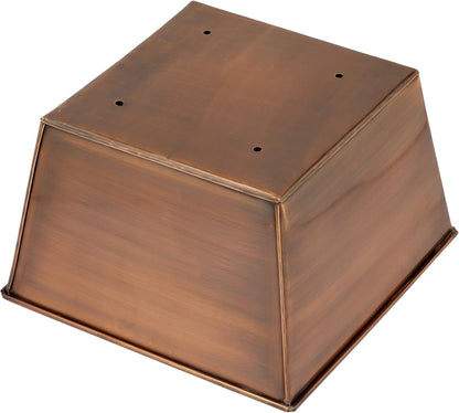 H Potter Tall Square Planter Stainless Steel with Antique Copper Finish Indoor and Outdoor Garden