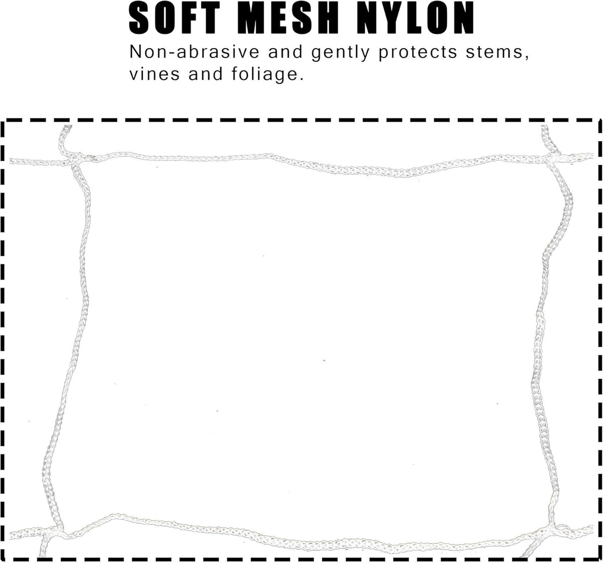 COMMON CULTURE Grow Strong Soft Mesh Nylon Trellis Netting Bulk Roll, 3.5 Inch Squares (9 cm), 5 ft