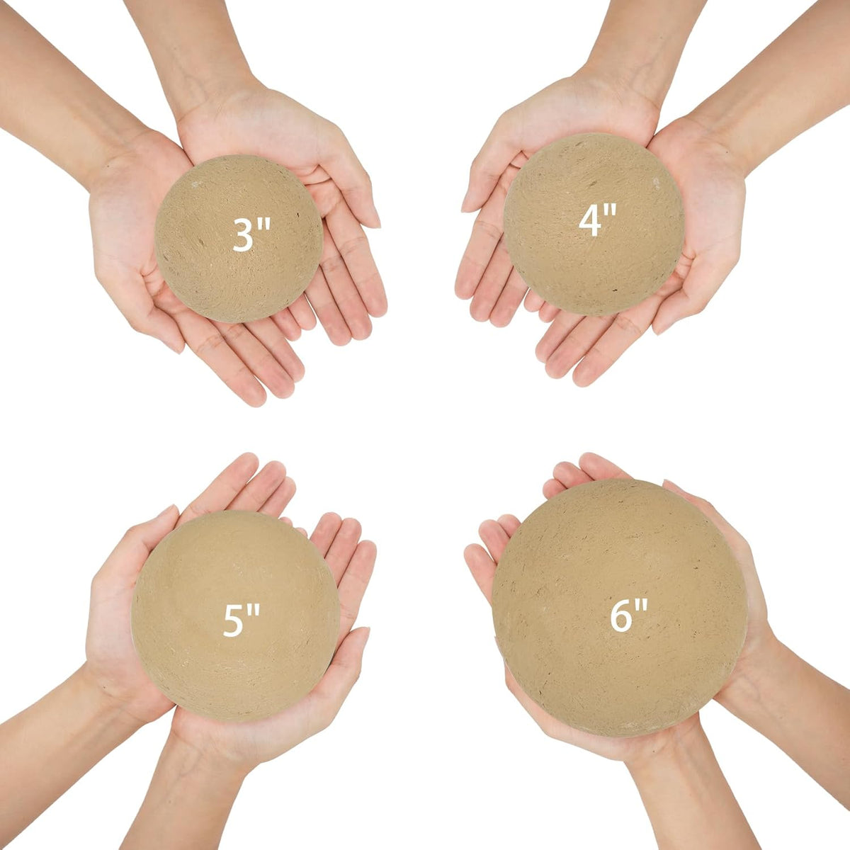 Skyflame 6" Ceramic Fireplace Balls, Beige Round Fire Stones Reusable Fire Pit Balls for Indoor and