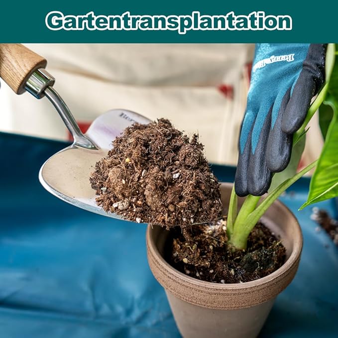 Berry&Bird Perennial Trowel, Oversized Garden Potting Trowels with Sharp Blade Wood Hand Shovel