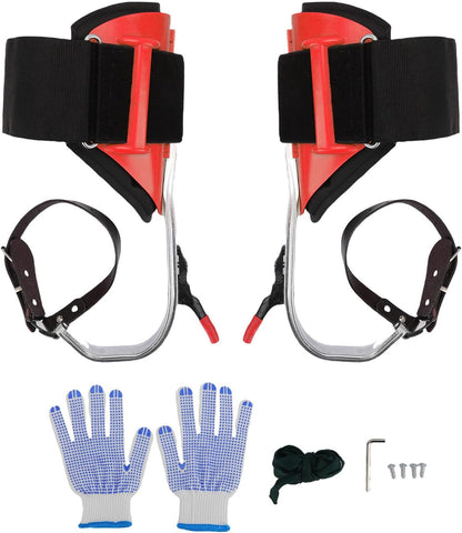 Tree Climbing Spikes Kit Aluminum Alloy Adjustable Tree Climbing Equipment with Anti Slip Pedal for
