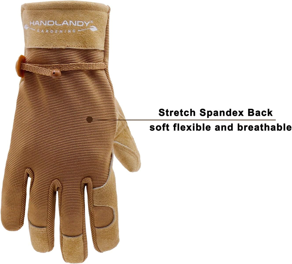HLDD HANDLANDY Work Gloves for Women and Ladies, Leather Gardening Gloves Flexible Mechanic Working