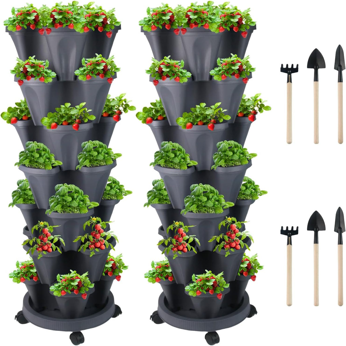 Vertical Planter 7 Tier Stackable Planters Garden Planters Strawberry Herb Flower and Vegetable