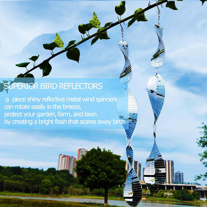 Metal Bird Scare Discs Set-Highly Reflective Double-Sided Bird Reflectors,Extra Sparkly Wind