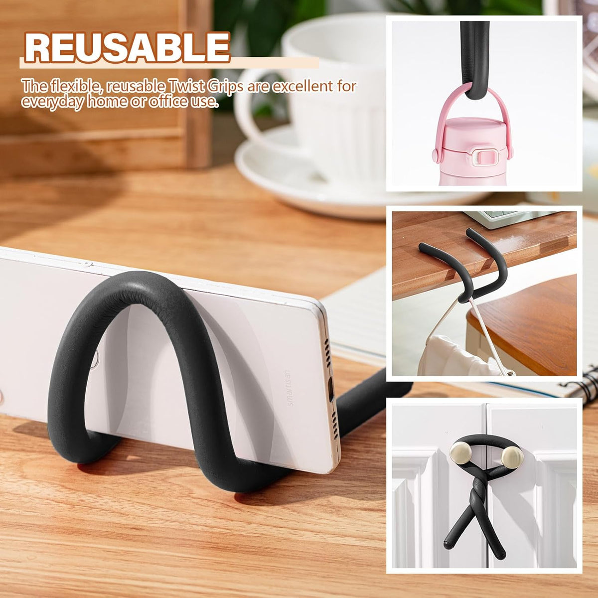 20 Pcs 17 Inch EVA Foam Twist Rubber Ties Reusable Bendable Cable Tie Straps Flexible Heavy Duty