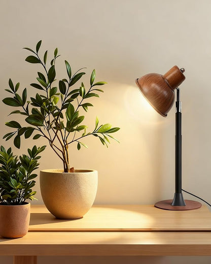yadoker Plant Grow Light for Indoor Plant, Walnut Wood Grain LED Grow Light,Elevating Plant