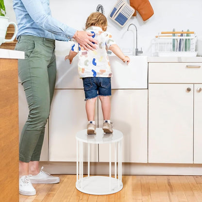 HDANI Small Round Wooden Step Stool for Kids Adults, 300lbs Load Capacity Garden Stool, Non-Slip