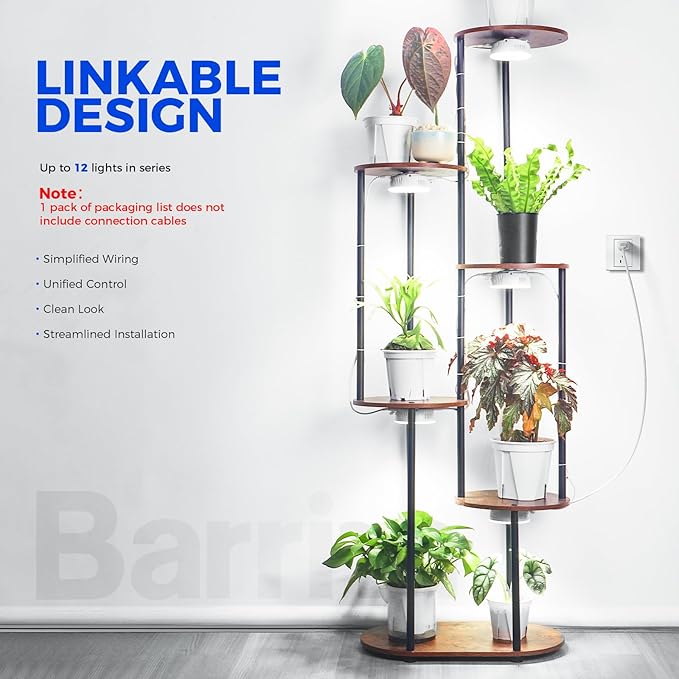 Barrina Orbgrow OG09 Puck LED Grow Light, 5000K 9W (135 Watt Equiv), Plant Lights for Indoor Plants