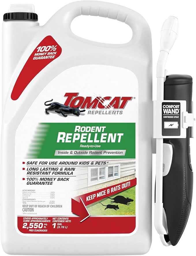 Tomcat Repellents Rodent Repellent Ready-to-Use, For Indoor and Outdoor Mouse and Rat Prevention