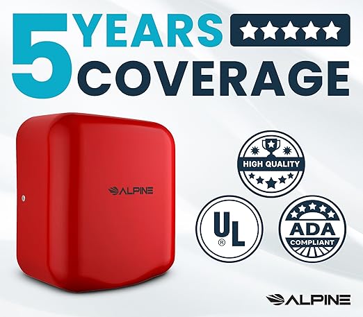 Alpine Automatic Hand Dryers for Bathrooms Commercial High Speed 110-120V Stainless Steel Electric