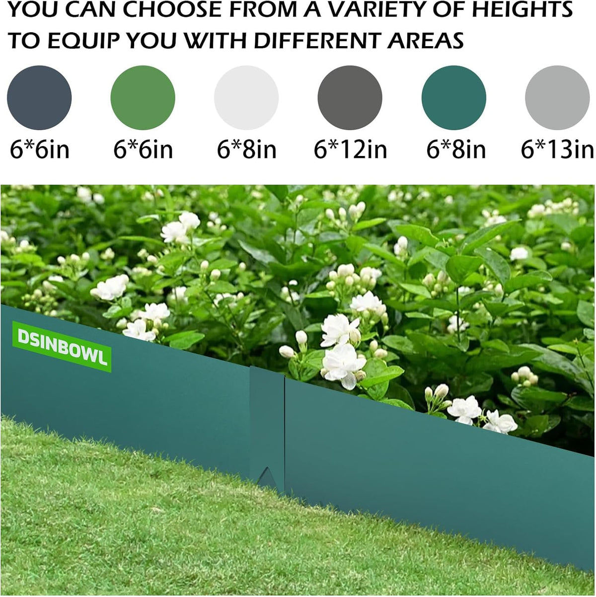 Landscape Edging Kit, Galvanized Steel Edging Landscape Lawn Edging Powder for Lawn Yard, Coated