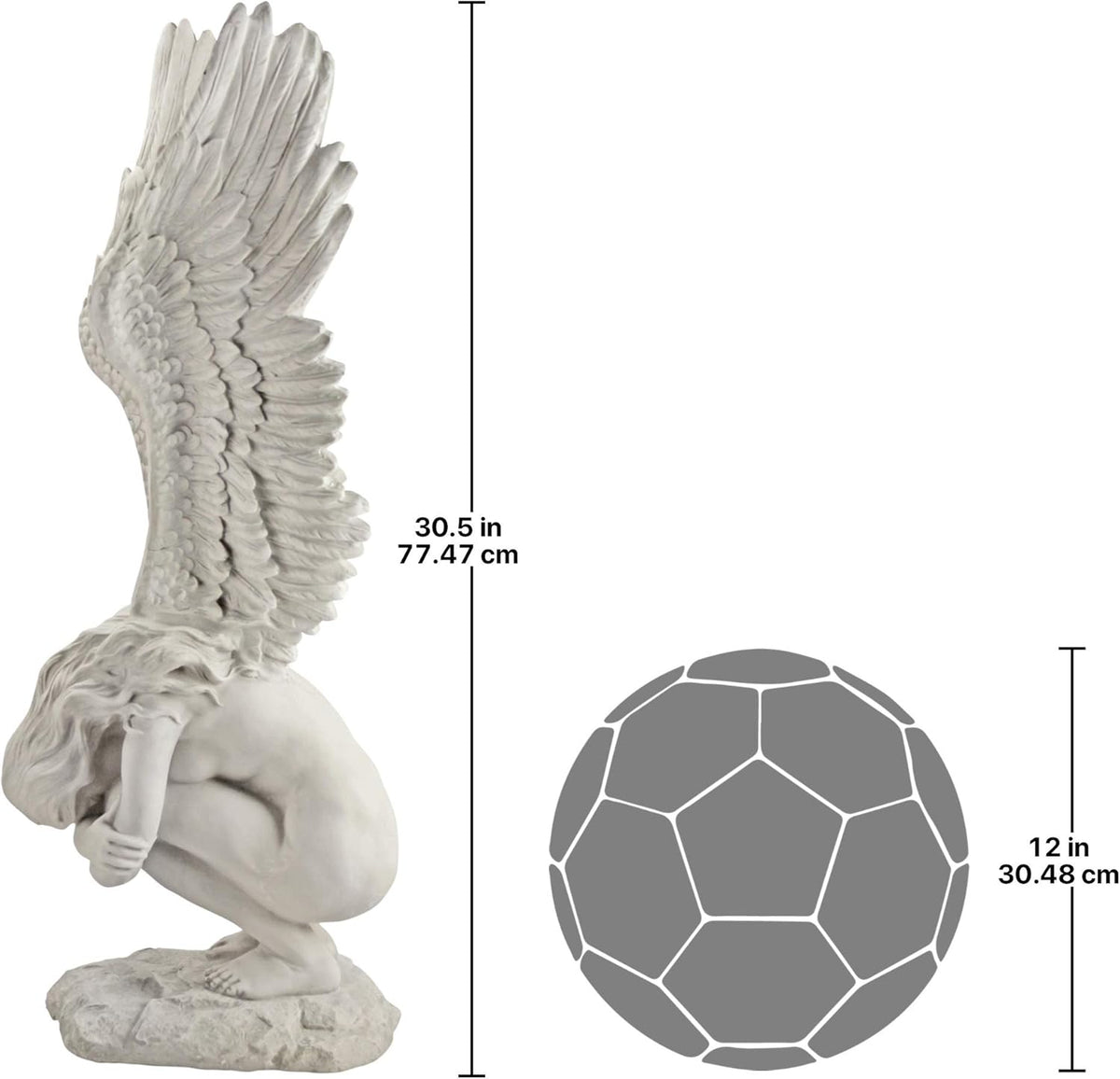 Design Toscano Remembrance and Redemption Angel Religious Indoor/Outdoor Garden Statue, Large 30