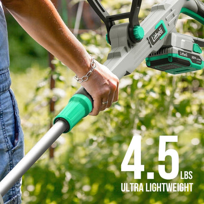 Litheli 20V 12 Inch Cordless String Trimmer/Edger, 2 X 2.0Ah Battery Powered Weed Eater with