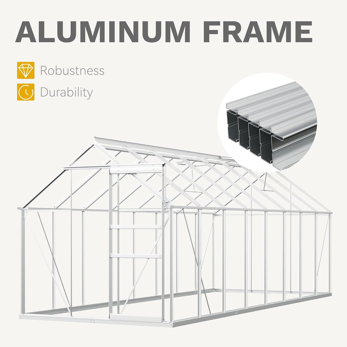 DWVO 6x16FT Polycarbonate Greenhouse Heavy Duty Green Houses Outdoor Aluminum Greenhouses with