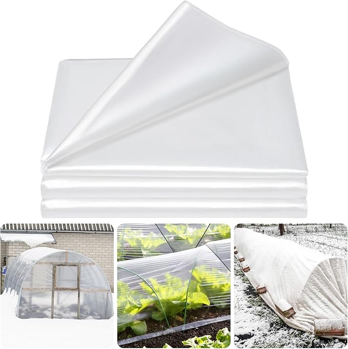 Legigo 10 X 30 Ft Clear Plastic Plant Covers Freeze Protection- 6 Mil Winter Greenhouse Plastic
