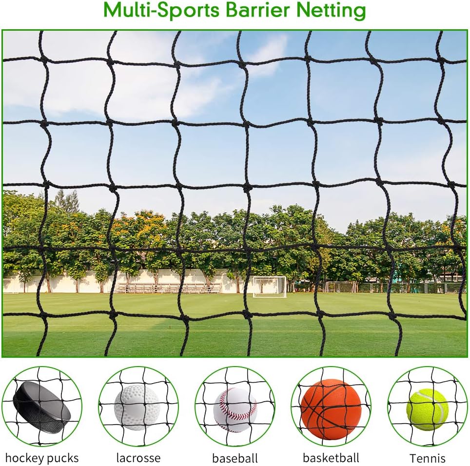 Baseball Softball Backstop Nets, Heavy Duty Sports Netting Barrier #18 Baseball Netting