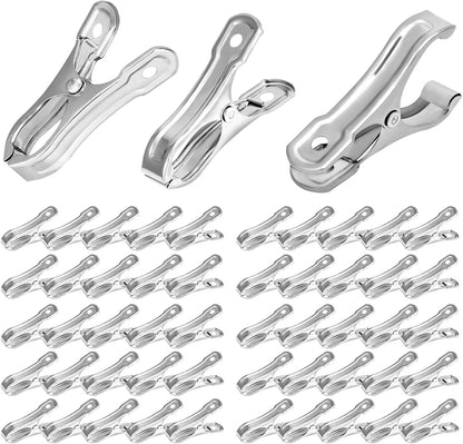 50PCS Garden Clips, Stainless Steel Greenhouse Clamps, Strong Grip Greenhouse Clips, Metal Clips