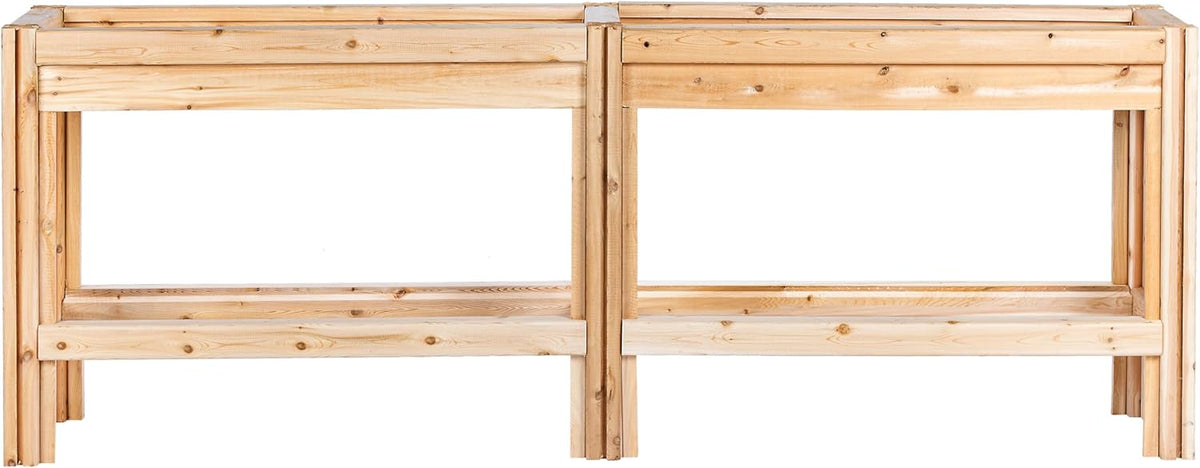 Greenes Fence Twelve Bucket Cedar Storage Shelves, 84 in. x 16 in. x 30 in. - Made in USA with