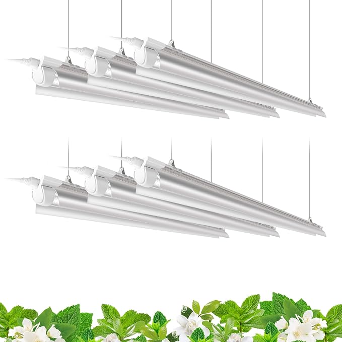 Barrina Plant Grow Lights, 4FT 5000K Full Spectrum Daylight White, 252W(6 x 42W, 1400W Equivalent)