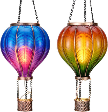 TERESA'S COLLECTIONS 2 Pack Hanging Solar Lantern Outdoor Garden Decor for Valentine ,Waterproof