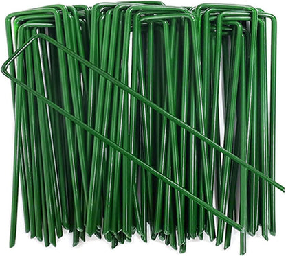 6 Inch Garden Stakes Galvanized Landscape Staples,U-Type Turf Staples for Artificial Grass, Rust