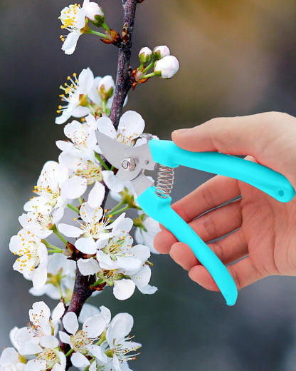 Pruning Shears for Gardening, 2 Pack Garden Scissors for Cutting Fresh Flowers, Floral Clippers for