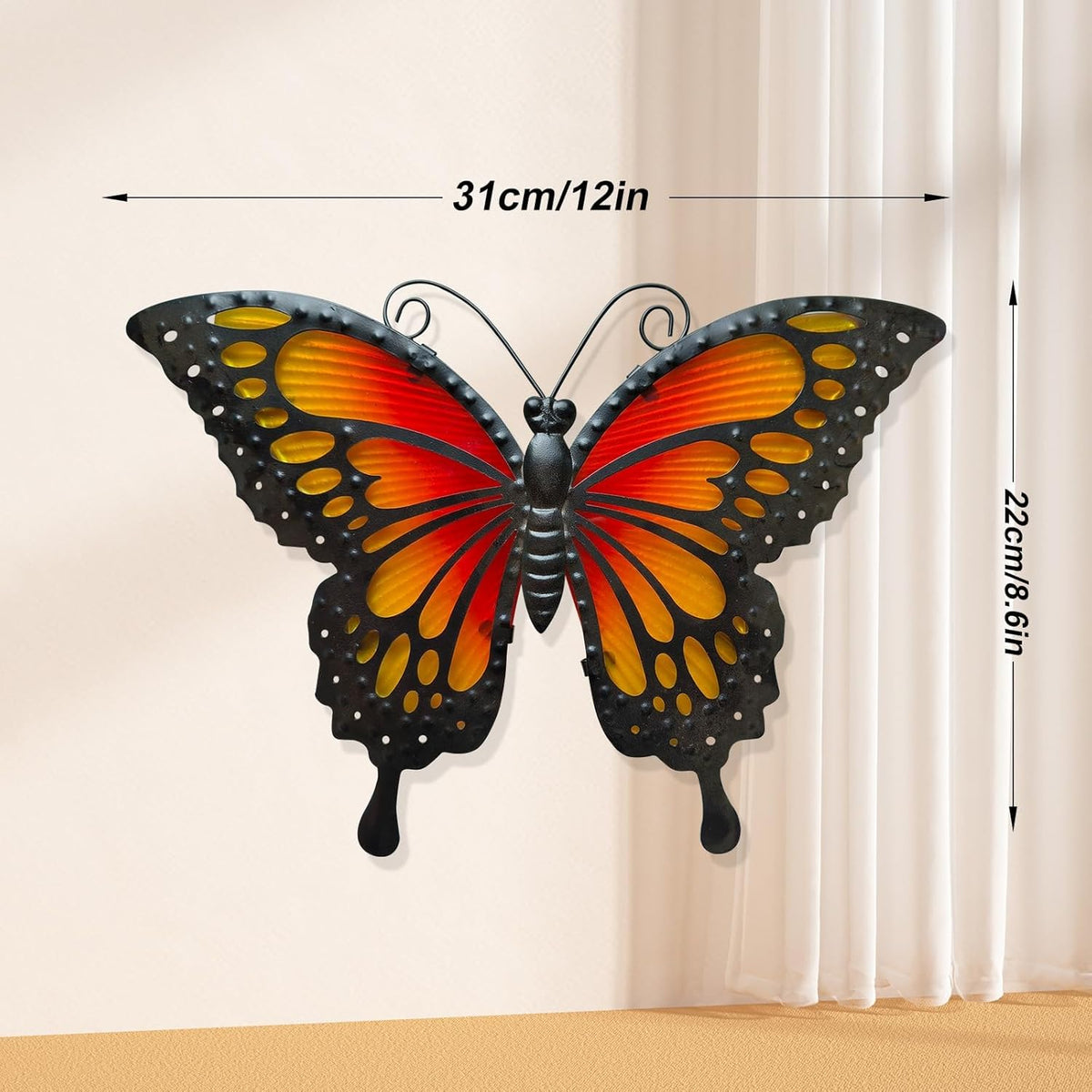 LIFFY Butterfly Wall Decor Butterfly Garden Ornaments Outdoor Indoor Metal Wall Art Decor Home