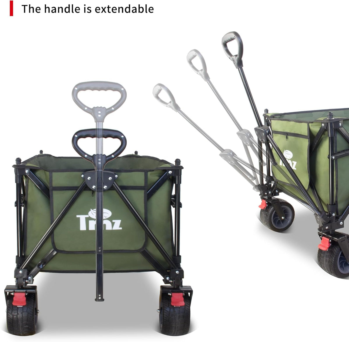 TMZ Collapsible Wagon 445L Extra Large Outdoor Utility Cart, Heavy Duty Carts Foldable with