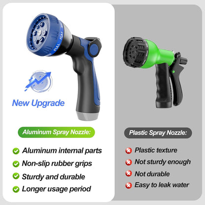 SPECILITE 75ft 304 Stainless Steel Garden Hose Metal, Heavy Duty Water Pipe with Nozzles for Yard