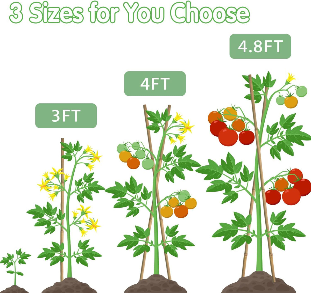 Bamboo Stakes,3FT Natural Bamboo Garden Stakes,BOVITRO 25Pcs Plant Stakes,Bamboo Sticks for
