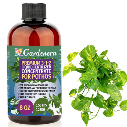 Gardenera Premium Liquid Pothos Fertilizer - 3-1-2 Concentrate for Indoor Plants and Flowers
