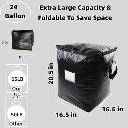 3 Pack Extra Large 91L Heavy Duty Moving Bags – Waterproof Foldable Storage Totes with Reinforced