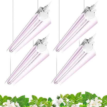 Barrina Grow Light, 96W(4 x 24W, 600W Equivalent), 2ft T8, Super Bright, Full Spectrum Sunlight